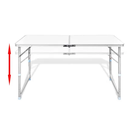 VidaXL campingtafel inklapbaar en verstelbaar aluminium 120x60cm 4 stoelen 3