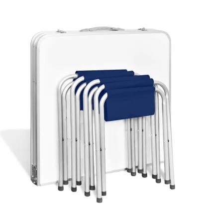 VidaXL campingtafel inklapbaar en verstelbaar aluminium 120x60cm 4 stoelen 5