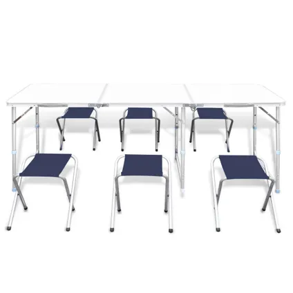 VidaXL campingtafel inklapbaar en verstelbaar aluminium 180x60cm 6 stoelen 4