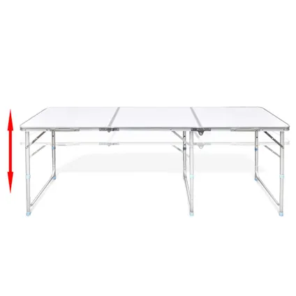 VidaXL campingtafel inklapbaar en verstelbaar aluminium 180x60cm 6 stoelen 7