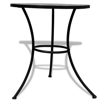 vidaXL Table de bistro Noir et blanc 60 cm Mosaïque 3