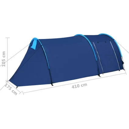 VidaXL tent marine -en licht blauw 4-persoons 395x180x110cm  9