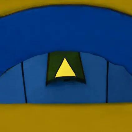 VidaXL tent marineblauw/geel 4-persoons 395x180x110cm  2