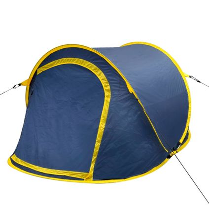 Pop-up tent 2 personen marineblauw / geel