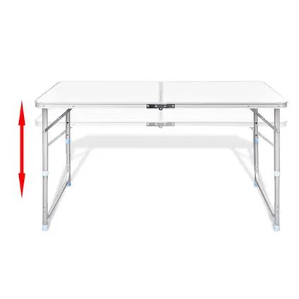 VidaXL campingtafel inklapbaar en verstelbaar 120x60cm aluminium 4