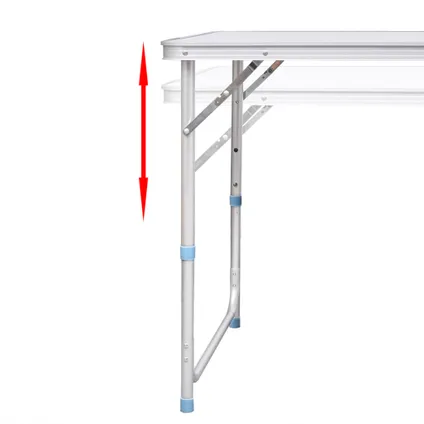 VidaXL campingtafel inklapbaar en verstelbaar 120x60cm aluminium 6
