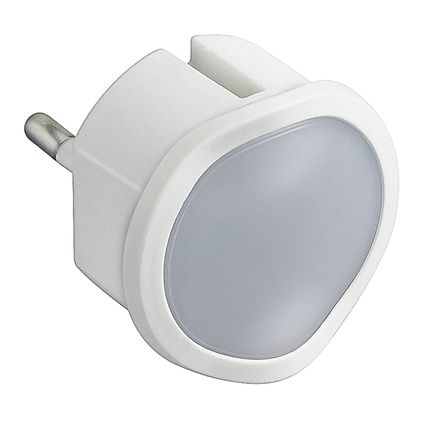 Veilleuse Legrand LED + lampe torche avec batterie / fiche 2P 10A blanc
