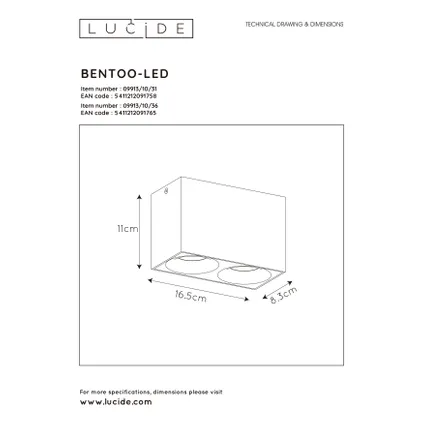 Lucide spot LED Bentoo wit 2x5W 6