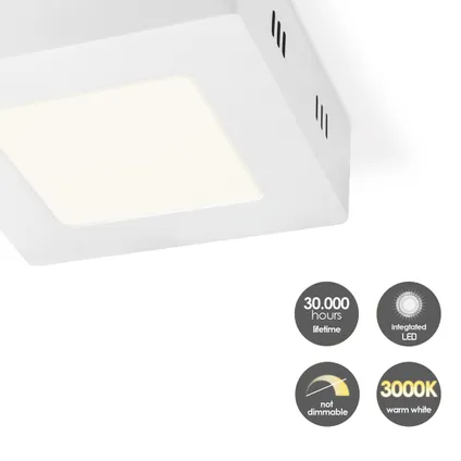 Plafonnier LED Home Sweet Home Ska blanc carré 6W 5