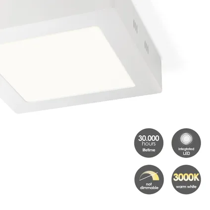 Plafonnier LED Home Sweet Home Ska blanc carré 12W 5