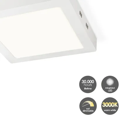 Plafonnier LED Home Sweet Home Ska blanc carré 15W 5