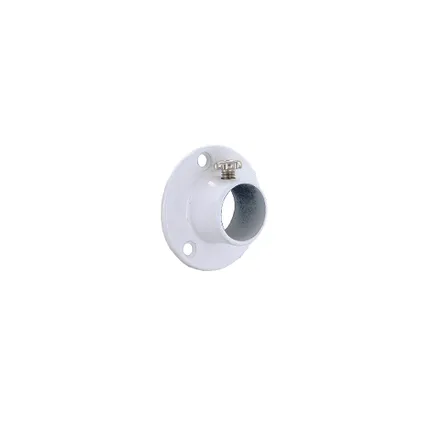 Support extrémité tube de penderie Vynex métal laqué blanc Ø18mm