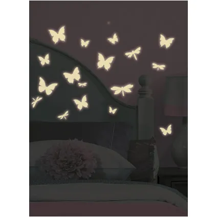 RoomMates muursticker Vlinder & Libelle Glow