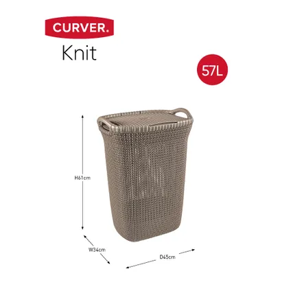 Curver wasmand Knit bruin 57L 2