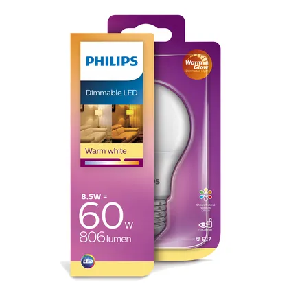 Lampe LED Philips WarmGlow A60 8,5W E27 2