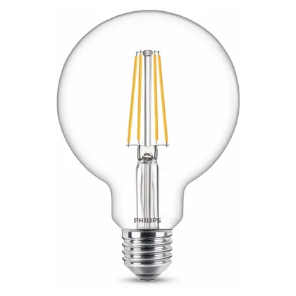 Ampoule LED Philips Globe blanc chaud E27 7W 5