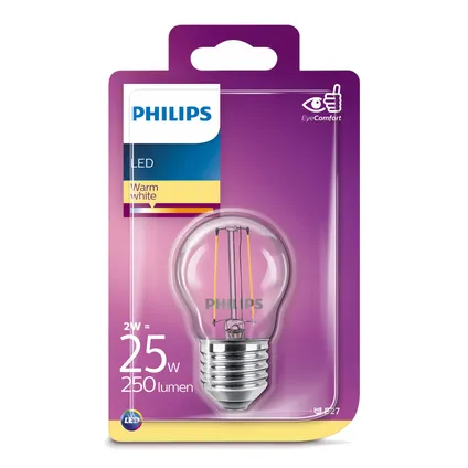 Philips LED-kogellamp 2W E27 3