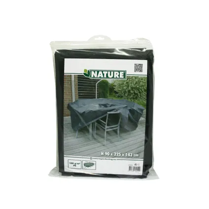Nature tuinmeubelhoes voor rechthoekige tafels PE 100 g/m² antraciet 225x143x90cm  3