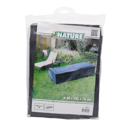 Housse de protection pour chaise longue Nature PE 100 g / m² anthracite 40x205x78cm 3