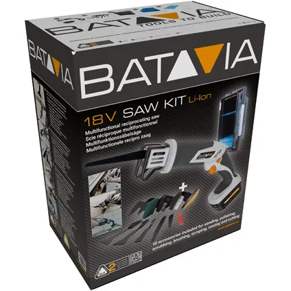 Batavia 18V Saw Kit  Li-Ion multifunctionele recipro zaag incl. BluCave Systeemkoffer 1,5 Ah 13