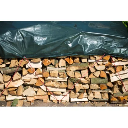 Nature zeil voor houtstapel - HDPE, ogen, groen, 90 g/m² - 3x4m
 3