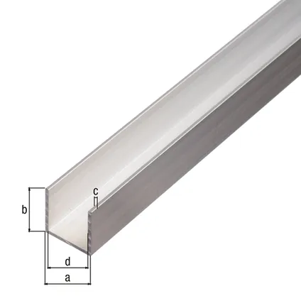 Alberts U-profiel aluminium 8,6x12,1,3mm 1m