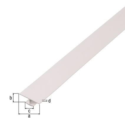 Alberts profil H en PVC blanc 45x20x30x1,5mm 1m