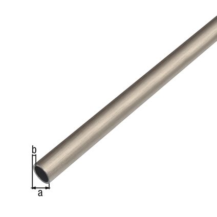 Alberts ronde buis aluminium donker RVS ⌀8x1mm 1m