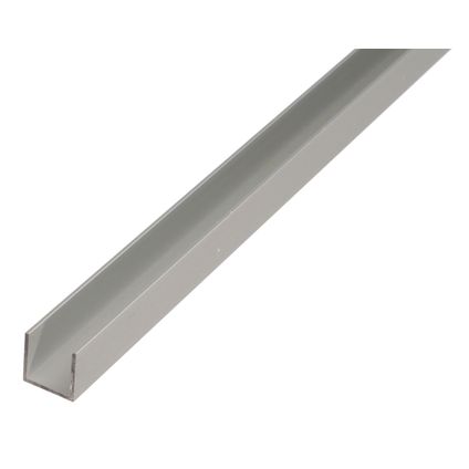 Profilé en U Alberts en aluminium anodisé argent 15x10x1,5mm 2m