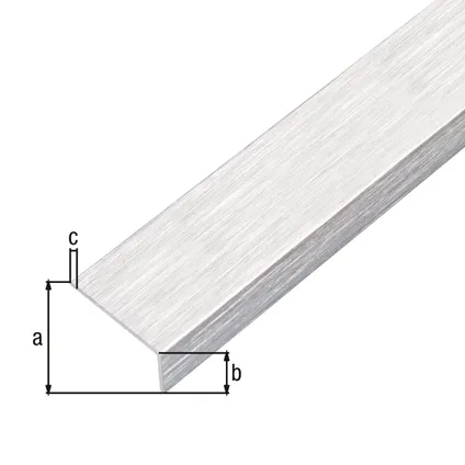 Alberts profil d'angle en aluminium et acier inoxydable autocollant 20x10x1mm 1m.