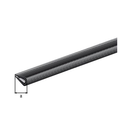 Profilé de protection d'arête Alberts PVC noir 10x7mm 1,5m