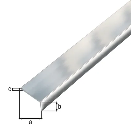 Alberts L-profiel zelfklevend aluminium 20x10x1mm 1m