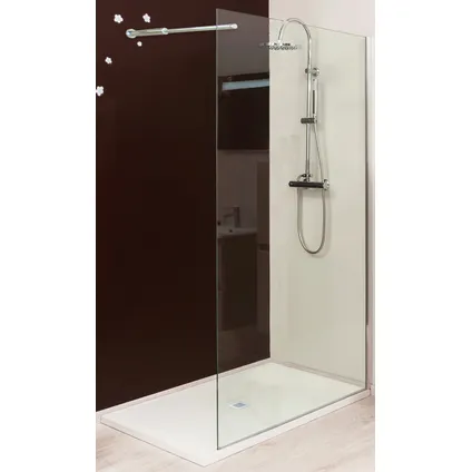 AquaVive cabine de douche à l'italienne latérale 'Samos' chromée 100 cm