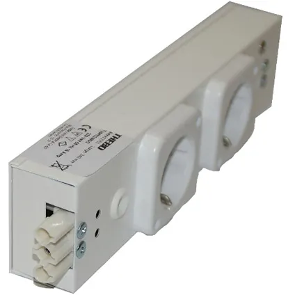 Doorkoppelbare stopcontact Hoogte 35 mm 2 stopcontacten 2