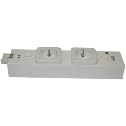 Doorkoppelbare stopcontact Hoogte 35 mm 2 stopcontacten 4