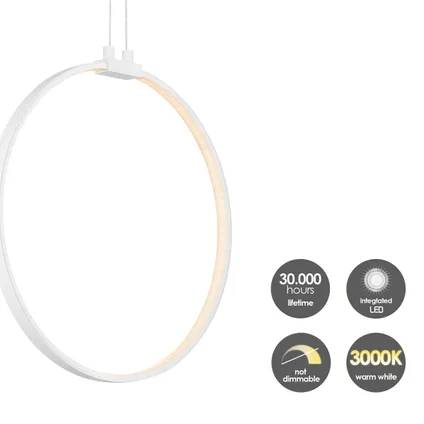 Suspension Home Sweet Home Eclips blanc ⌀35cm 12W 4