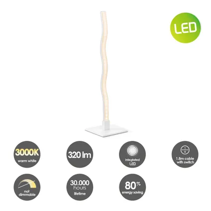 Home Sweet Home Base LED de lampe de table - Blanc - 10x10x38cm - Aluminium 6