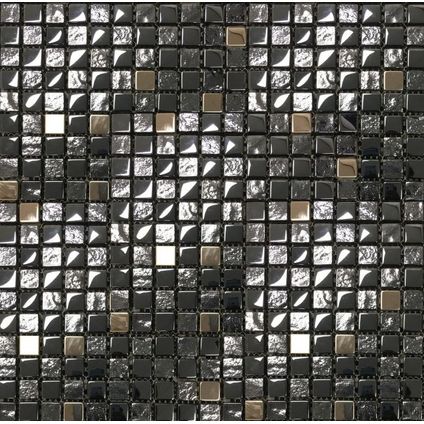 Mozaïektegel Edel - Keramiek - Zwart - 30x30cm - 1 stuk