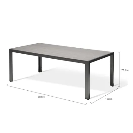 Table de jardin Central Park Daphne anthracite aluminium 200x100cm 18