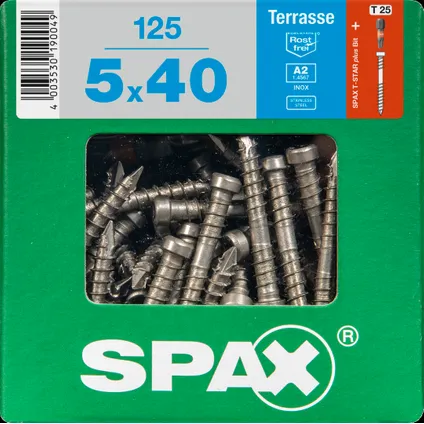 Vis pour terrasse Spax 'T-star' acier inoxydable 5x40mm 125 pcs