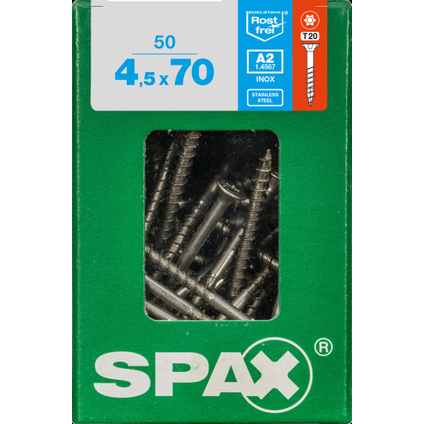 Spax universeelschroef T-Star + A2 inox 4,5x70mm 50 st