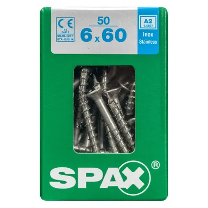 Vis universelle Spax T-Star+ A2 inox 6x60mm 50 pièces