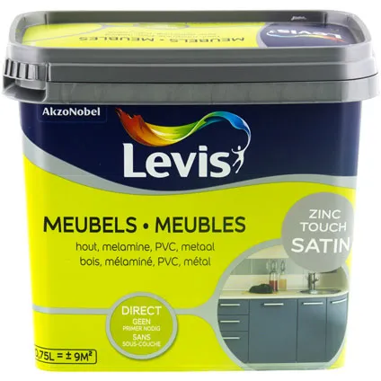 Levis verf 'Meubels' zinc touch satijn 750ml