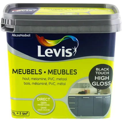 Levis verf 'Meubels' black touch hoogglans 750ml