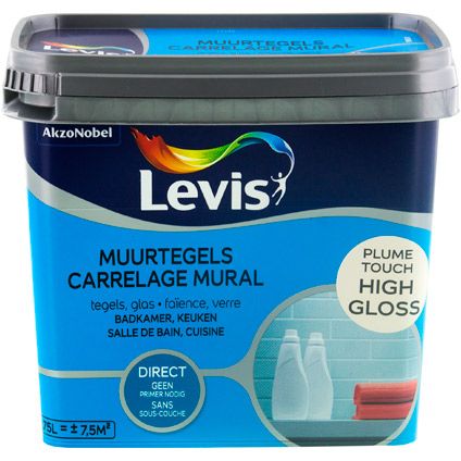 Levis verf 'Muurtegels' High Gloss Plume Touch 750ml