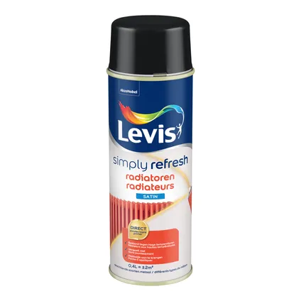 Peinture radiateurs spray Levis Simply Refresh noir satin 400ml