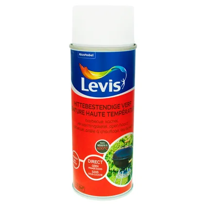 Levis hittebestendige verf spray white touch mat 400ml