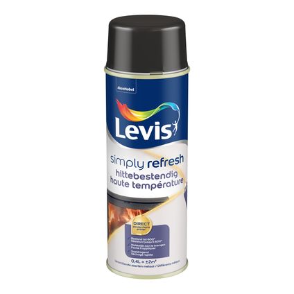 Levis verf 'Hittebestendige' black touch mat 400ml