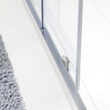 Porte de douche coulissante pour niche Sealskin Compact aluminium argenté poli 140cm|6mm verre sécurit transparent 5