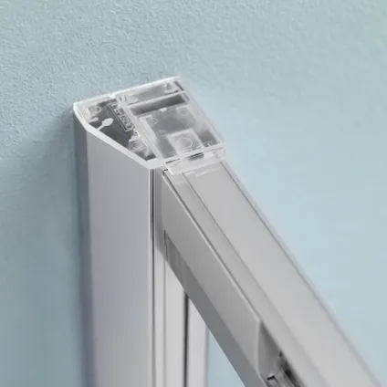 Porte de douche pliante pour niche Sealskin Compact aluminium argenté poli 90cm|6mm verre sécurit transparent 5